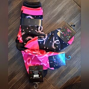 3-Pack Breast Cancer Awareness Socks